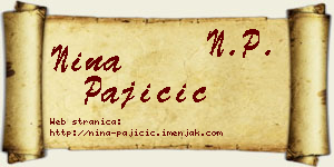 Nina Pajičić vizit kartica